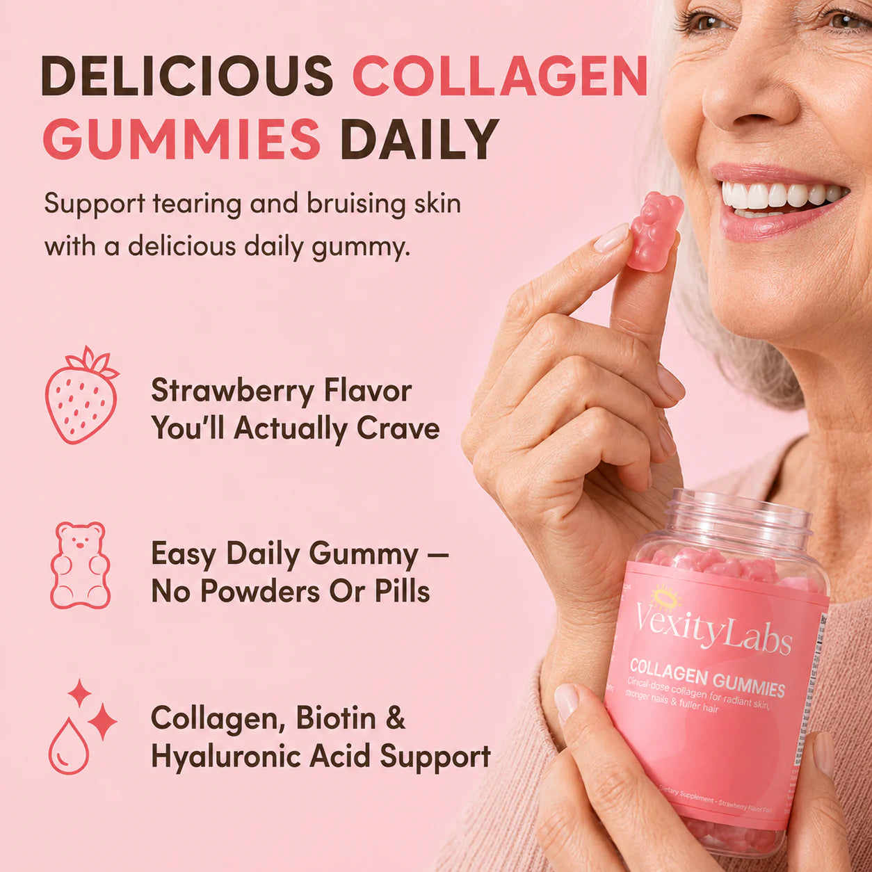 Premium Strawberry Collagen Gummies